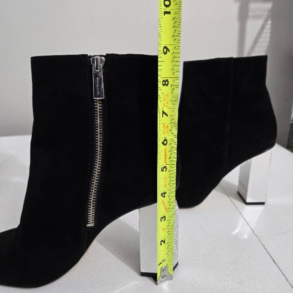 Michael Kors Black Suede Petra Ankle Boots Booties Sz 9M Pave Bling Formal Hoco - Picture 14 of 15